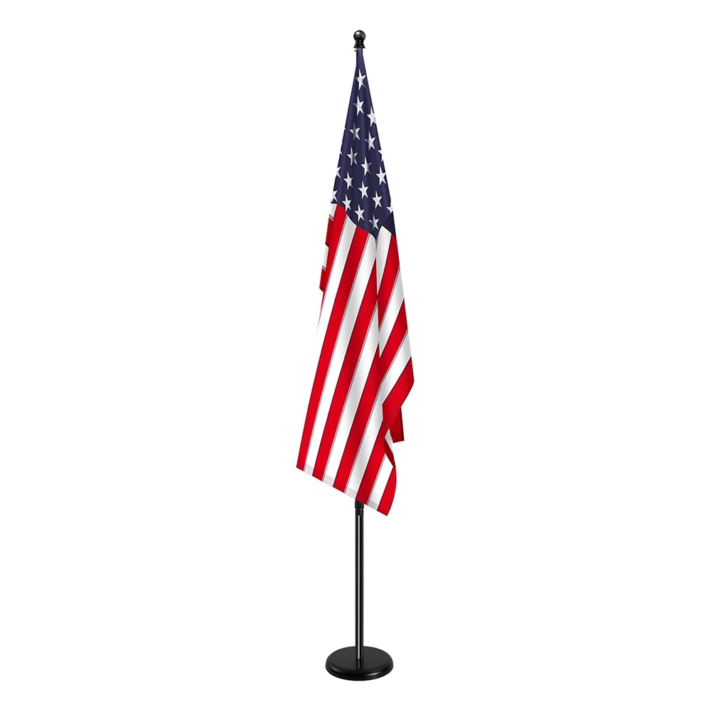Indoor Telescoping Flag Pole with Base Aluminum Commercial Indoor Flagpole Heavy Duty Indoor Flag Pole Kit for Office School
