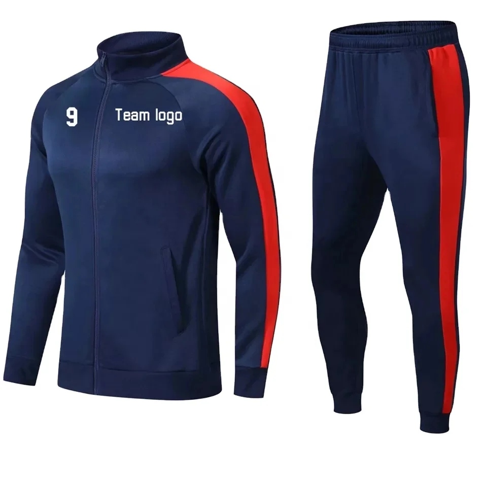Embroidery logo polyester jogging suit for men women zipper up jogging set