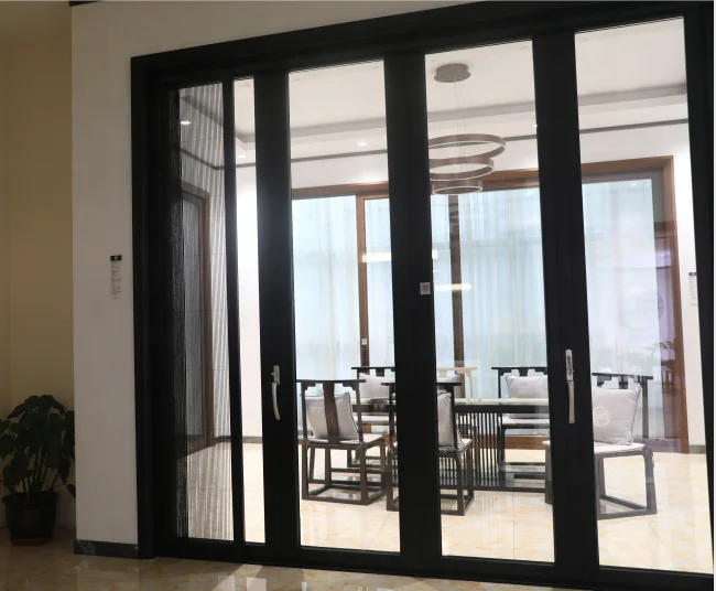 
expandable exterior vertical bi-folding doors with retractable screen china supplier 
