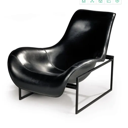 leisure Lounge European design Italy style home furniture leather upholstered seat metal frame Mart Arm chair