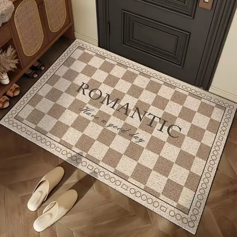 Modern Simple Entry Door Floor Mats Household Anti-slip Flushable Foot Mats Cuttable Silk Circle Floor Mats