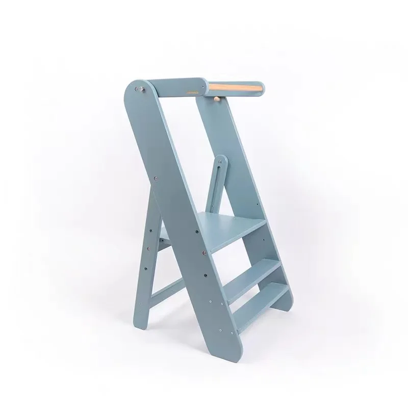 Hot-selling wooden folding step ladder stool toddler kitchen helper learning tower for kids