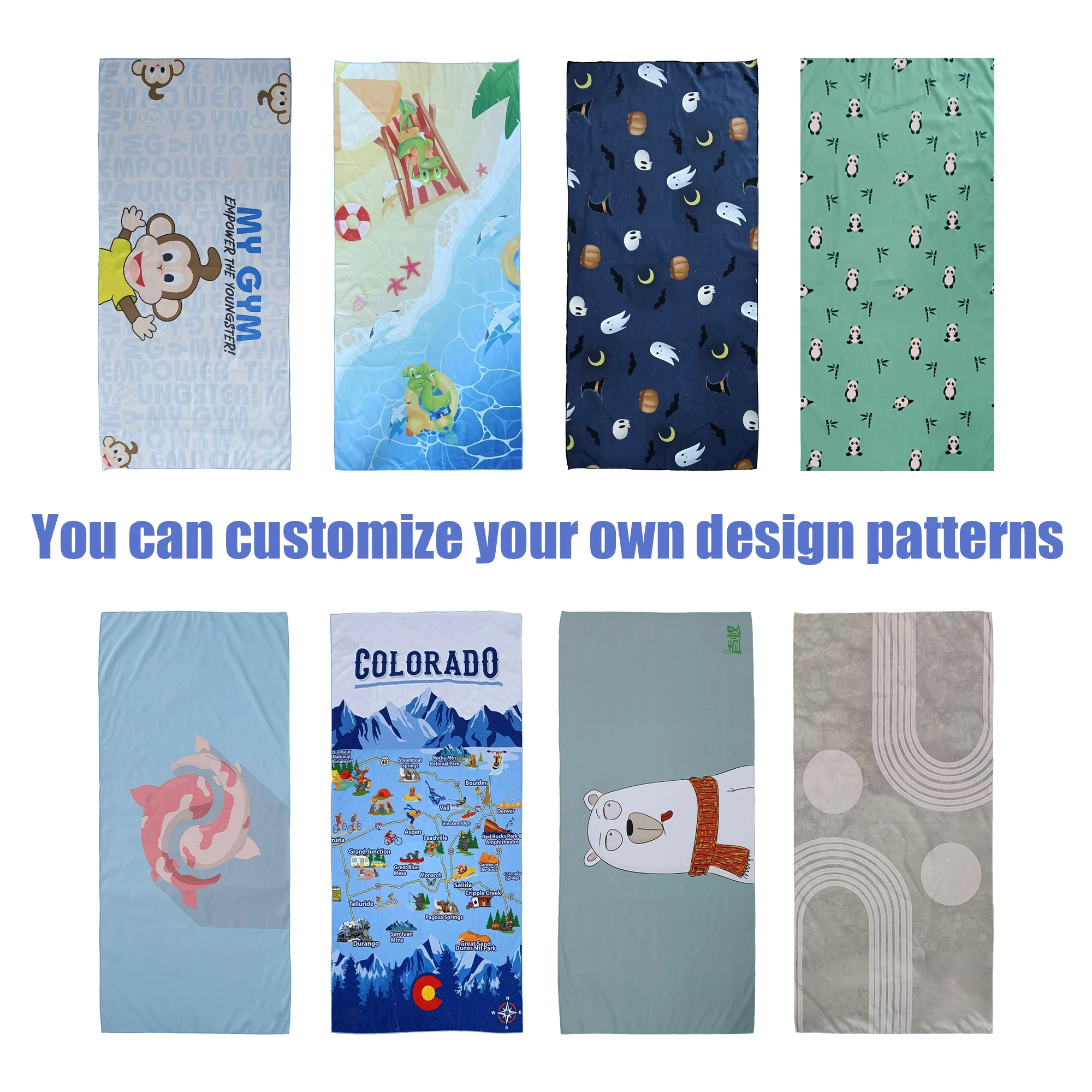 Free Design And Sample Customized Logo Printed Quick Drying Sand Free Swimming Bath Microfiber Beach Towel