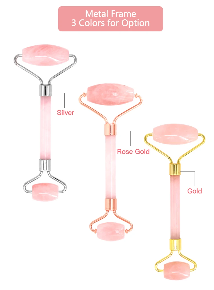 Высококачественный натуральный нефритовый массажер для лица, розовый КВАРЦЕВЫЙ ролик, Нефритовый ролик, набор гуаша