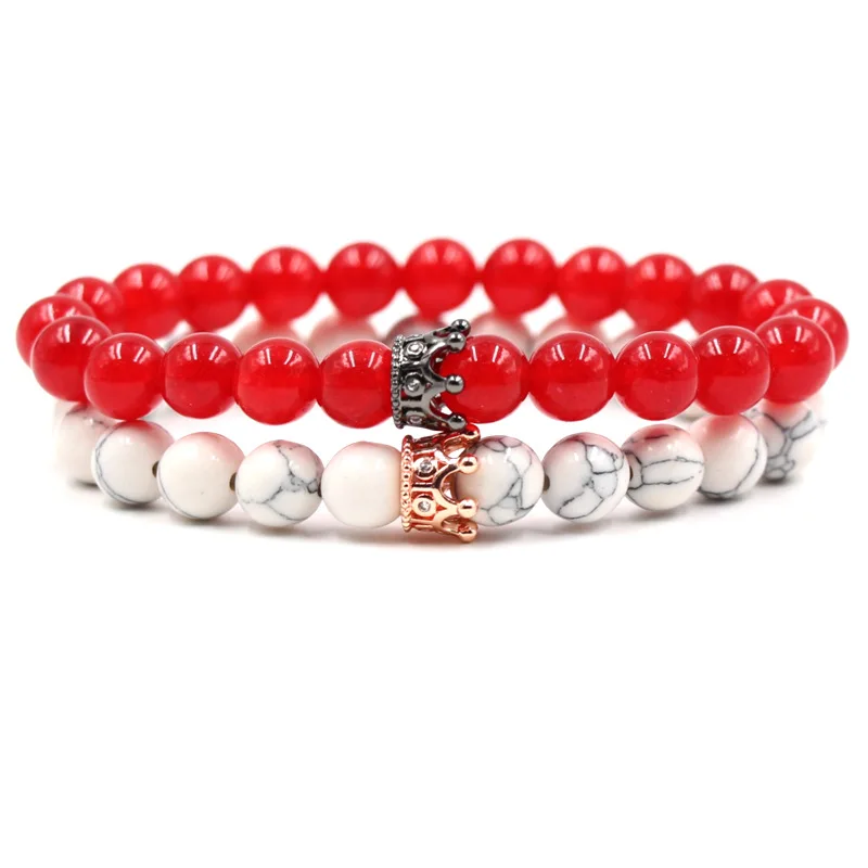 Hot Selling Micro-Inlaid Zirconium Diamond Crown Bracelet Tiger Eye White Turquoise Weddings Gifts-from Foreign Trade Jewelry