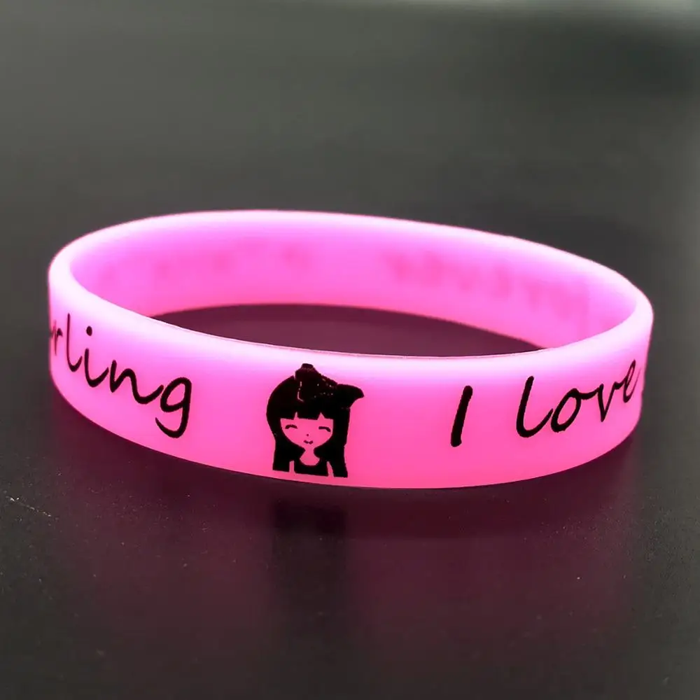 Luminous rubber wristband custom silicone wrist band fluorescent rubber hand custom silicone bracelet glowing in the dark