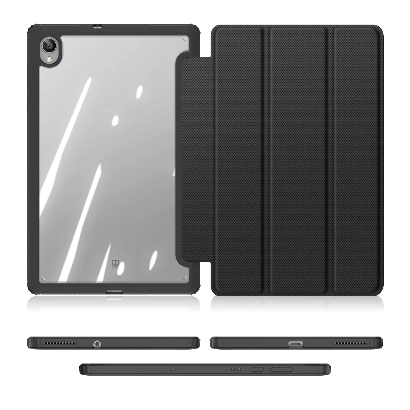DUX DUCIS Toby Series Trifold Leather-Style Case for Lenovo Tab K10 / M10 Plus 10.3 Clear Back Cover Smart Tablet Case