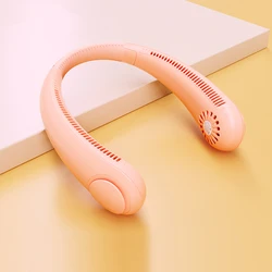 Portable neck hanging air cooling fan USB rechargeable bladeless mini necklace air flow for summer outdoor