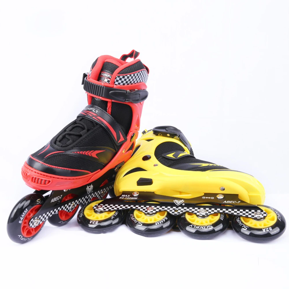 Rubber wheels 84mm 100mm with light up Adjustable size inline skates for kids and adults
