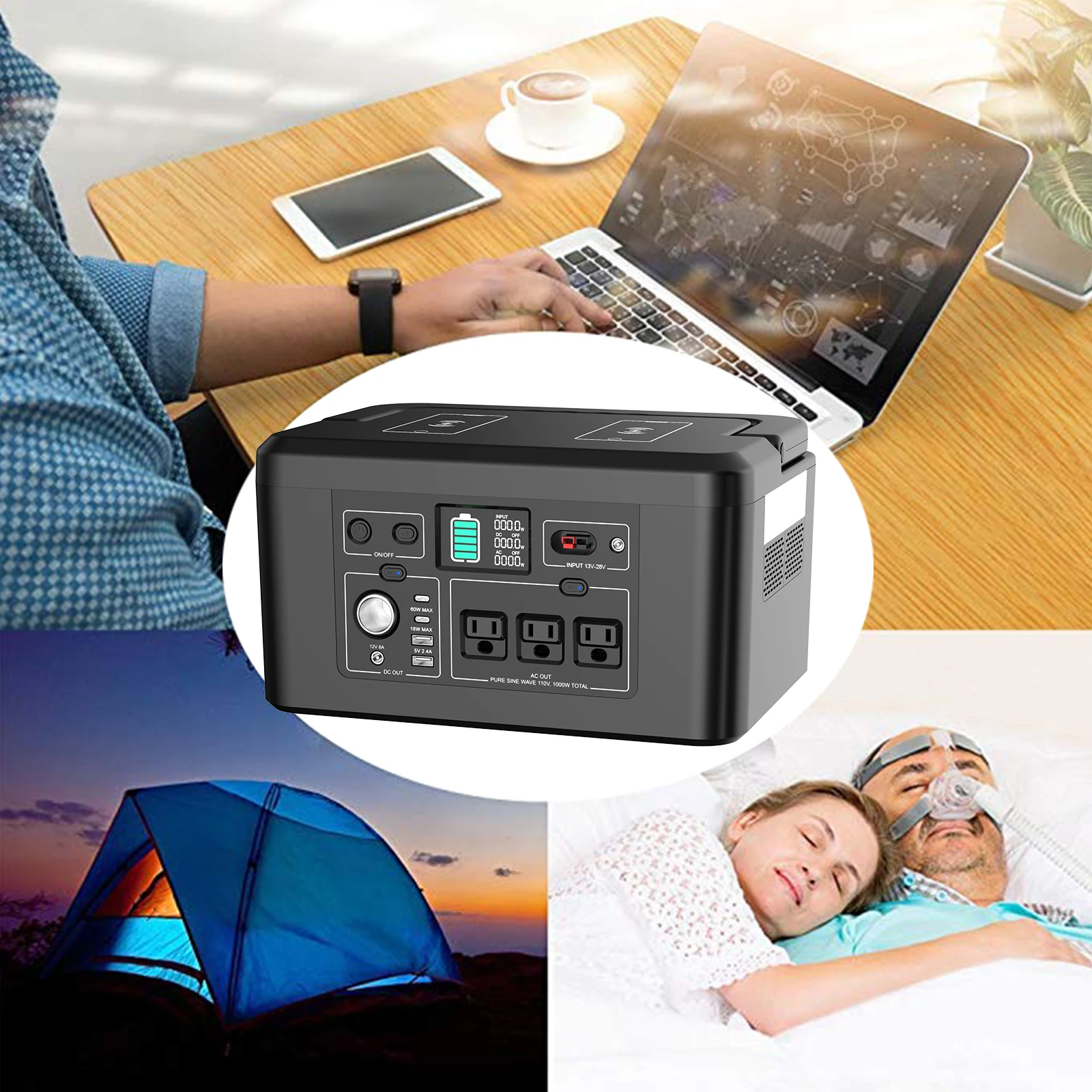 Mobile Portable Charging Station Power Station Lifepo4 Battery 1000W Wholesale Price Pure Sine Wave Easy to Use