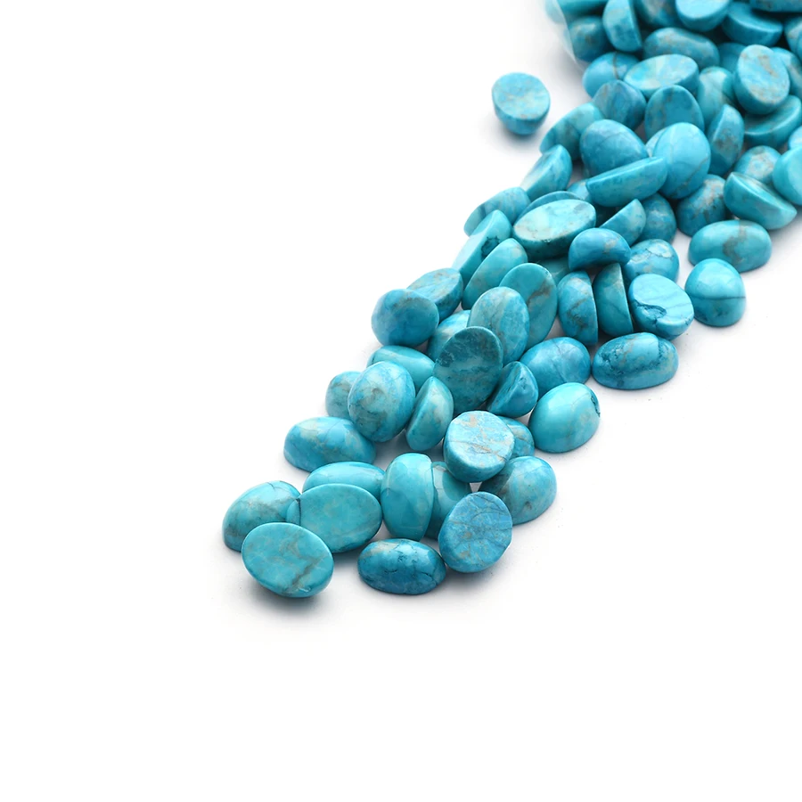 natural Turquoise Dyeing Stone Wholesale price loose gemstones customized 10x14mm Oval natural stone cabochon Turquoise