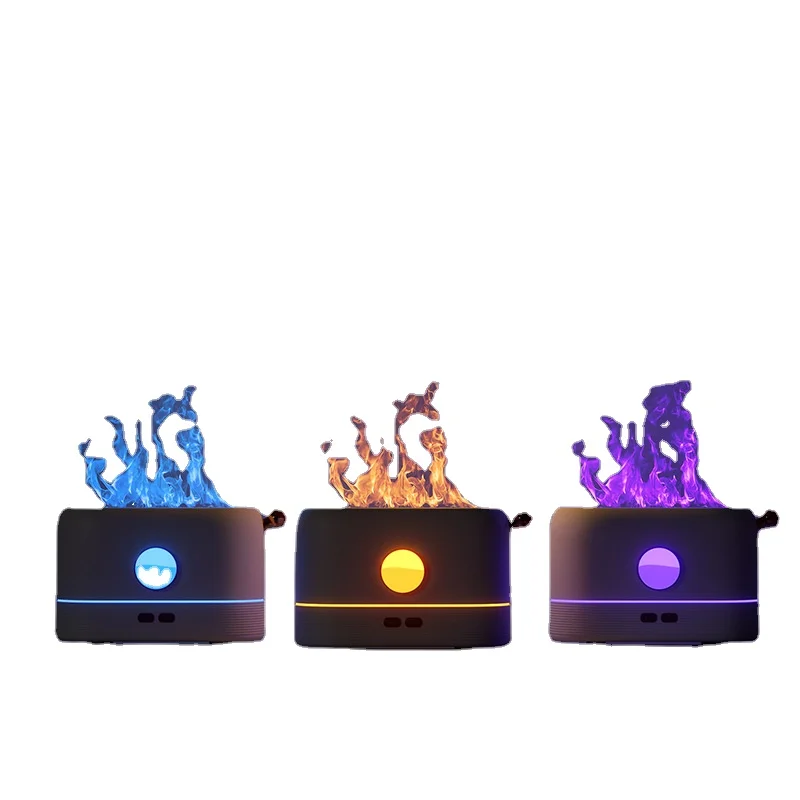 Custom Usb Color Changing Flame Automatic Mini Desktop Humidifier Ultrasonic Essenti Oil Aroma Diffusers