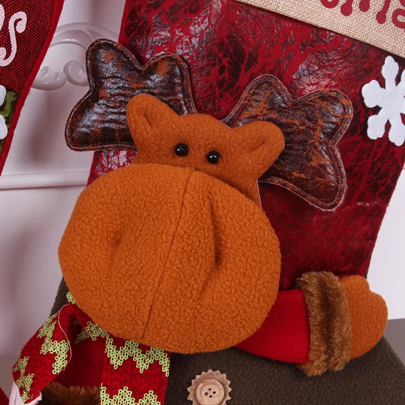 Christmas socks Santa Claus snowman reindeer snowflake Christmas gift bag Christmas decoration socks