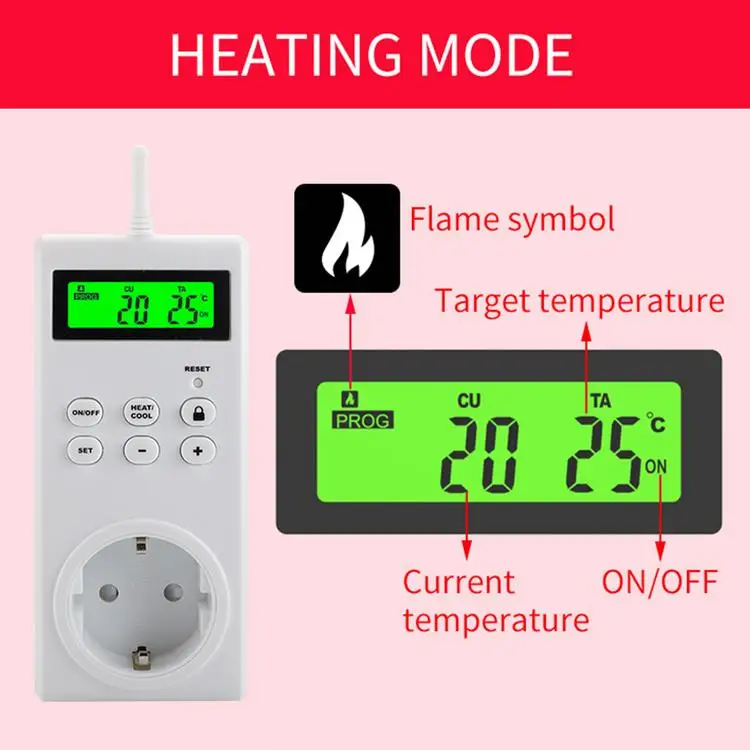 
Universal Temperature Control Switch Floor Heating Automatic Thermostat Socket Smart Temperature Controller Switch 