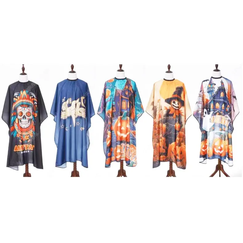 New Design Halloween Hair Cutting Salon Cape Waterproof Large Hairdressing Styling Cape Gown Apron Barber Cape For Barber