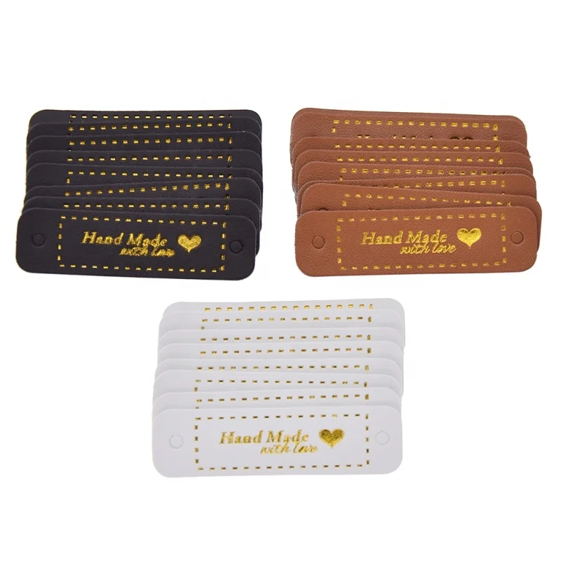 Diy Sewing Accessories Handmade Labels Pu Leather Labels Series Hand Made For You Leather Tags For Clothing Tag