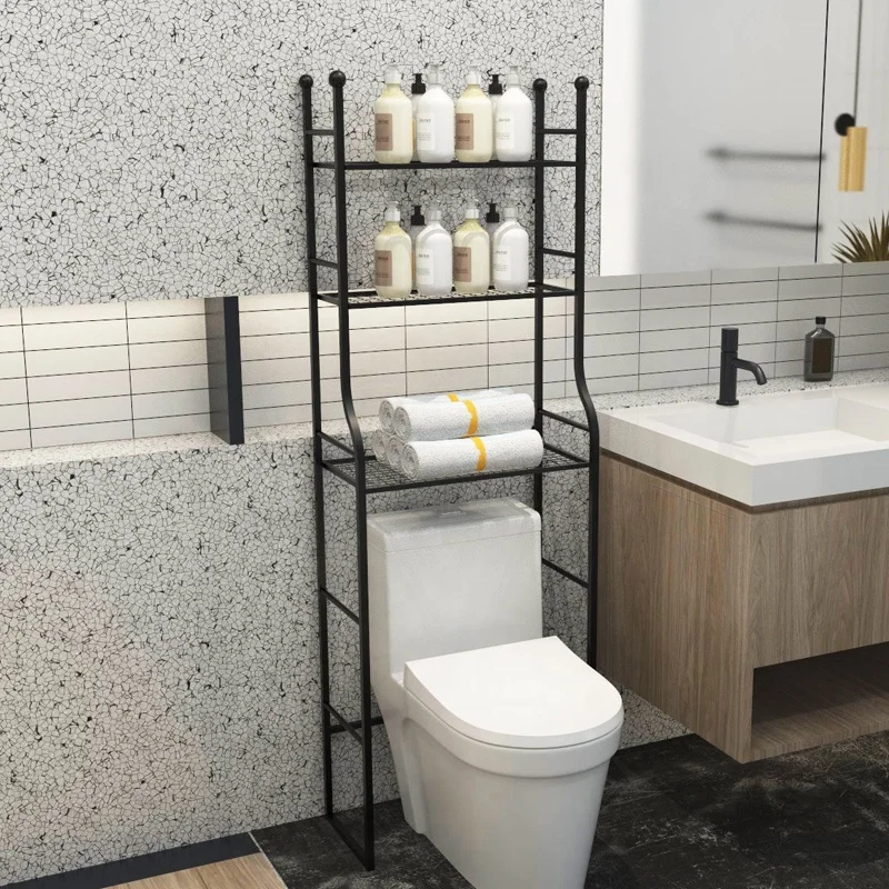 Cuarto de bano modern solid bathroom shelves washroom toilet rack Hand washing tray racks luxury washroom storage rack