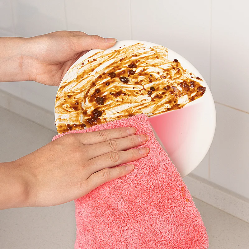 Hot Sale Pink Coral Fleece Kitchen Daily Polyester Nylon New Custom Small Microfiber Towel 40x40 Dish Towel For Car