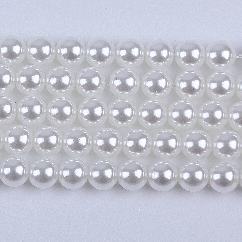 White 3-10mm glass bead Imitation pearl DIY jewelry accessories round glass beads strand for jewelry making