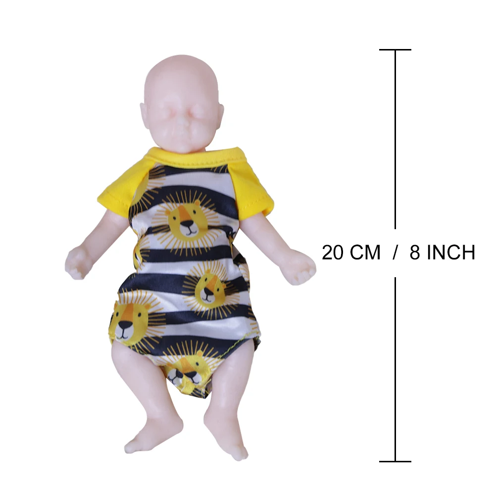 8inch Real Reborn Doll Baby Silicone Body(girl) Newborn Baby Lifelike Painted Skin With Pacifier bottle and outfit for gifts
