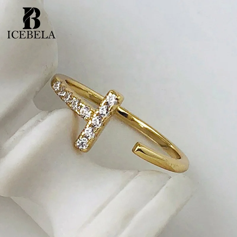 Wholesale Fashion Unique Women 925 Sterling Silver Rings Fine Jewelry Zircon Geometric Line Adjustable Smart Ring for Girls