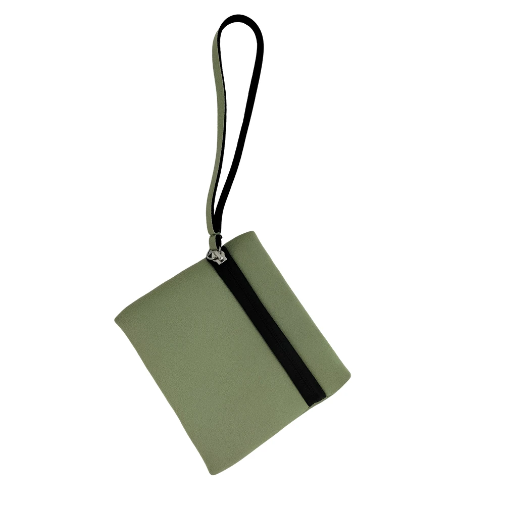 Small Eco Friendly Custom Neoprene SBR plain Makeup Cosmetic Bag With handle