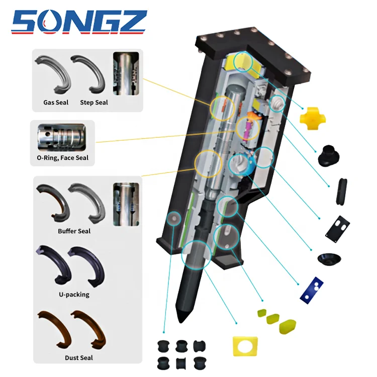 High Accurate Hydraulic Breaker Hammer Repair Kit for SOOSAN SB121 Breaker Hammer Seal Kit