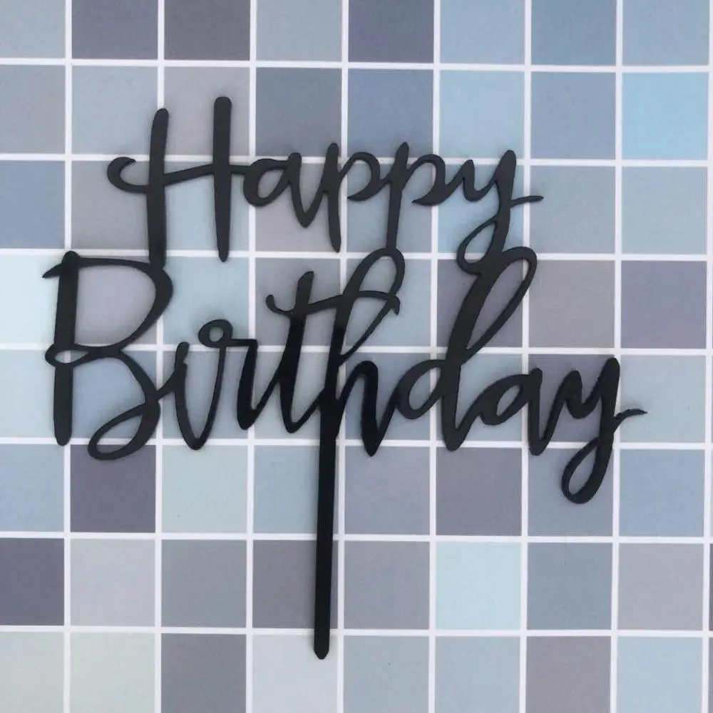 
Simple Letter Acrylic Happy Birthday Cake Topper Rose Gold Kids Favors For Party Supplies Baby Boy or Girl Wedding Cake Decor 