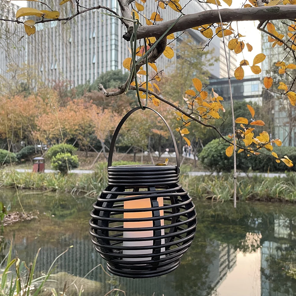 Led Solar Powered Mini Rattan Lanterns Outdoor Waterproof Light For Decor Garden Table Patio Hanging Lamp Lantern Garden Lights