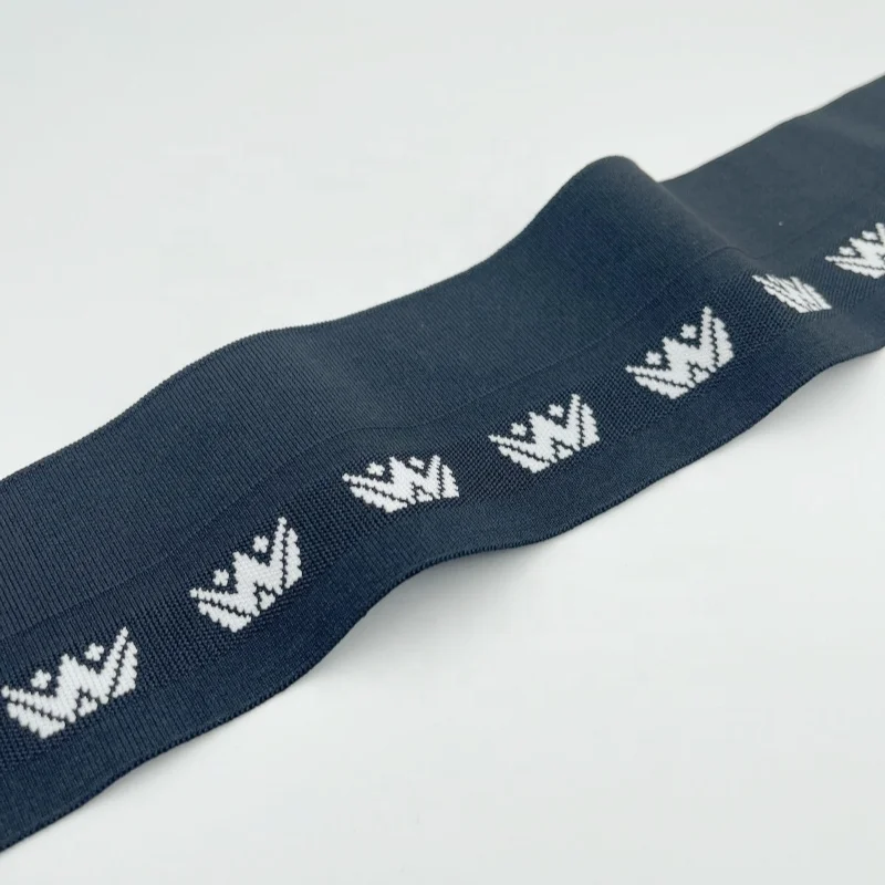 Polyester OEM/ODM flat weave collar jacquard neck ribbing for Garment accessory