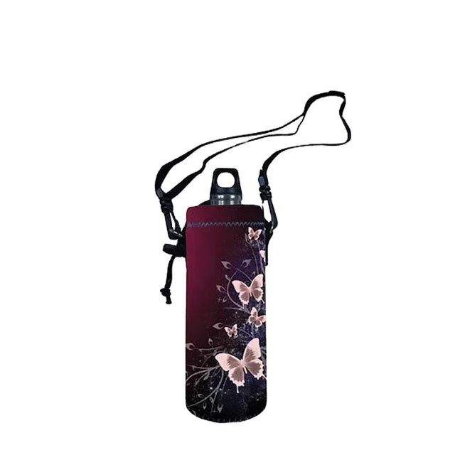 Neoprene Water Bottle Carrier Holder with Adjustable Shoulder Strap Water Bottle Sleeve Carrier Insulated Neoprene Bottle Cooler