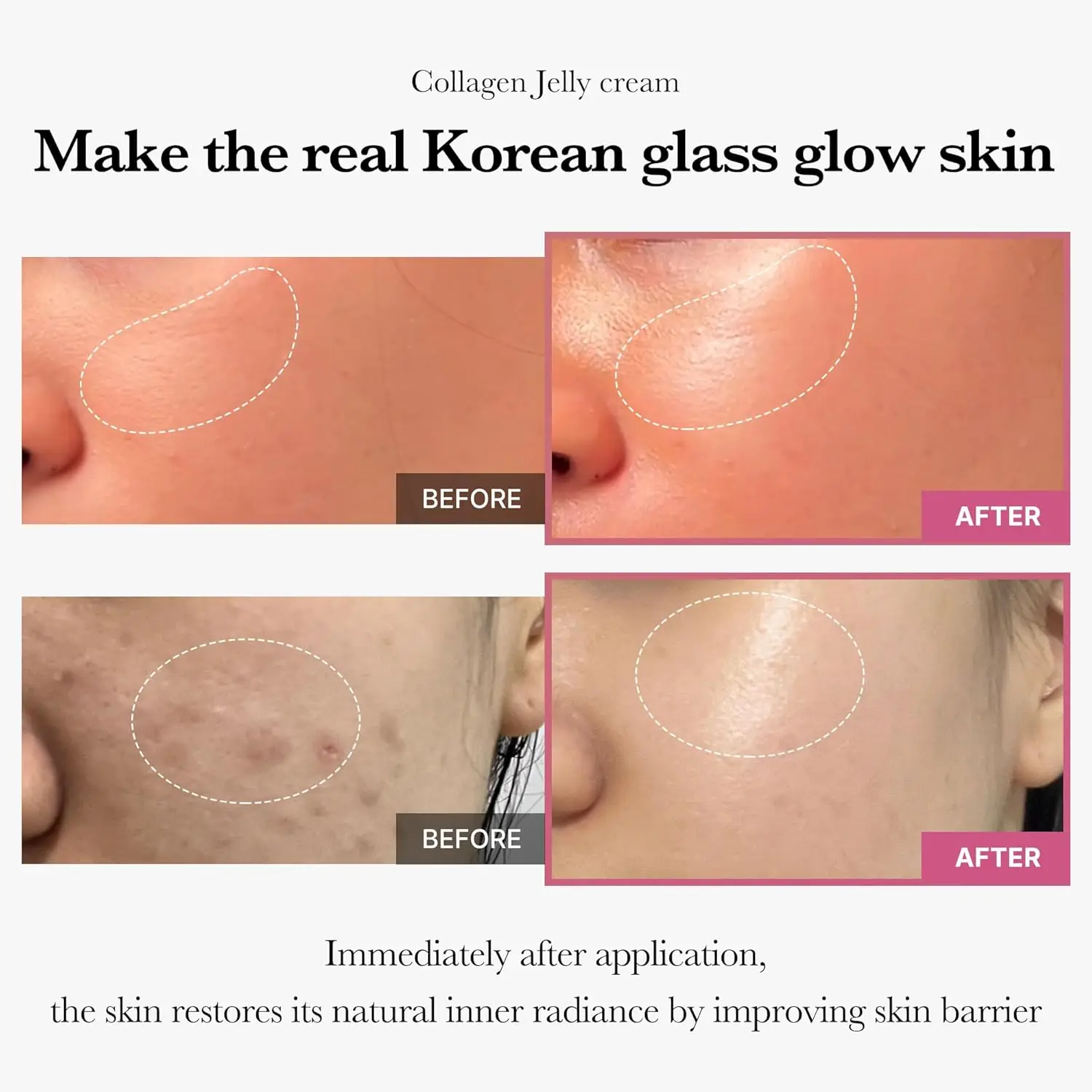 Korea Glow Skin Private Label Firming Collagen Face Cream Niacinamide Moisturizing Collagen Jelly Cream