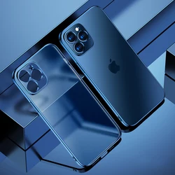 Luxury Plating Transparent Shockproof Thin Case For iPhone 13 12 11 Pro Max X Xs XR 7 8 Plus SE2 Mini Soft Silicone Bumper Cover