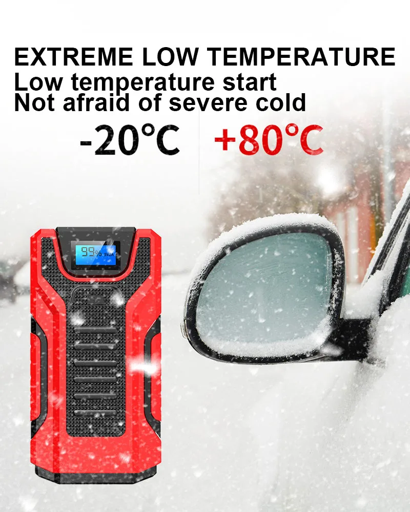 Real capacity 6000mAh 600A peak emergency auto starter power bank jump starter car battery booster with LCD