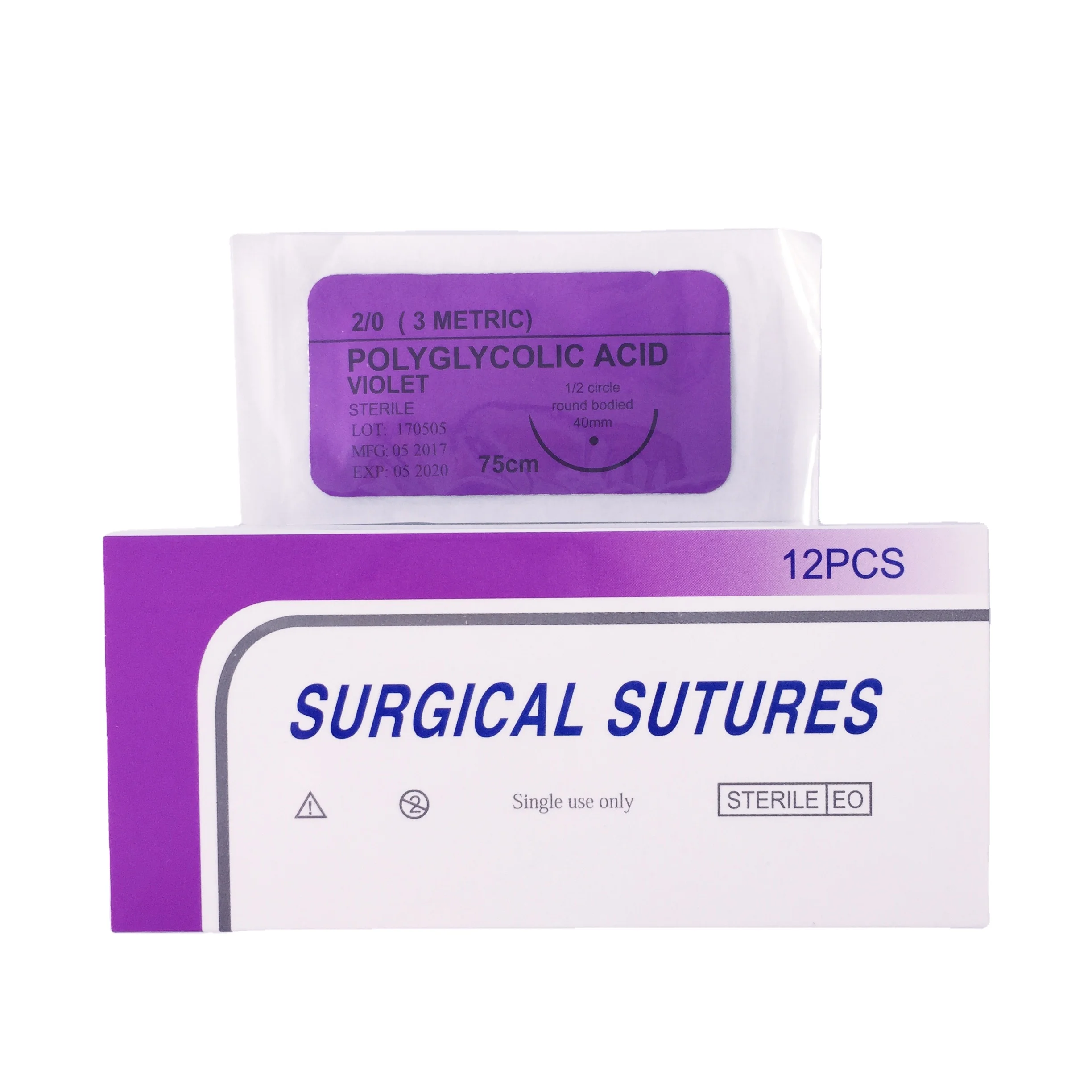 PGA полигликолевая кислота рассасывающийся хирургический шов 75 см 90 см