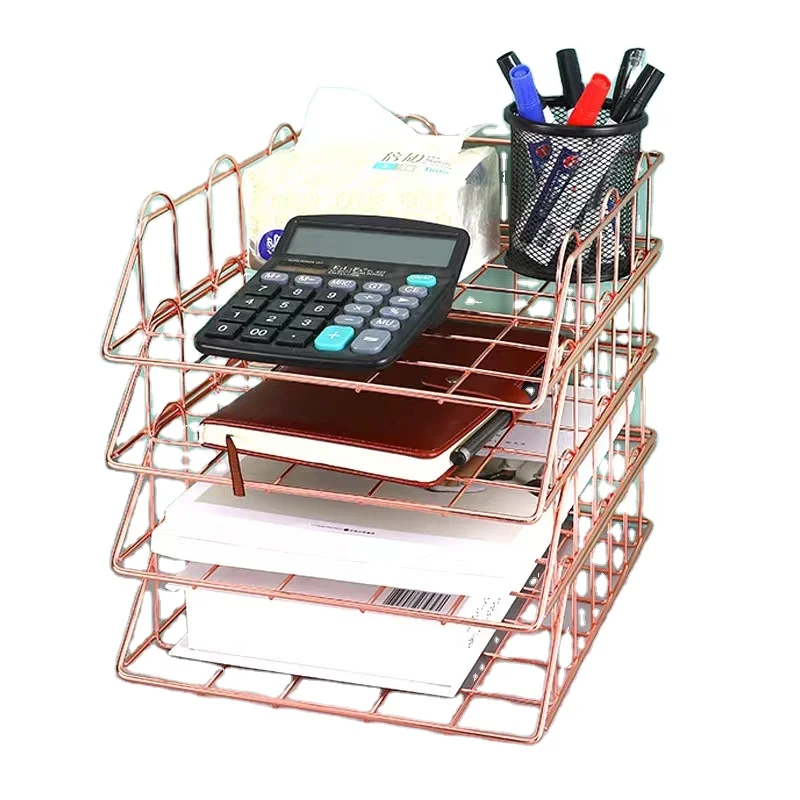Office supplies iron mesh metal 3 layer file rack file storage data  rack file tray data rack drawer type