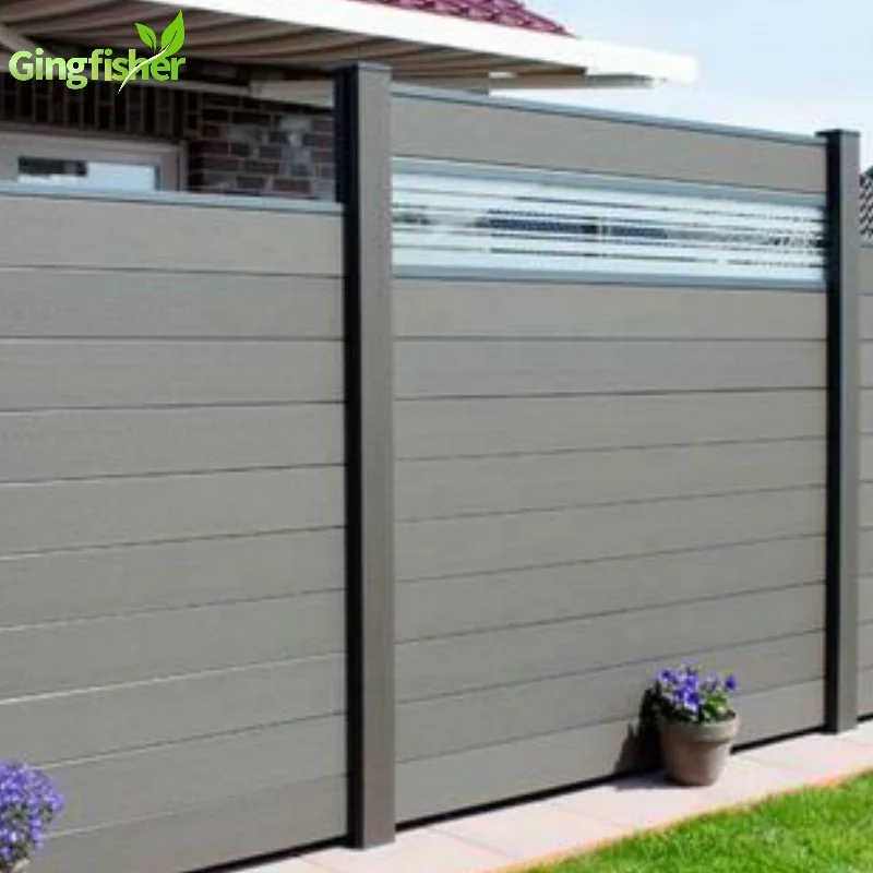 Semi-Solid Wood Plastic Decorative Wooden Garden Fence with perspex deco sheet 15cm