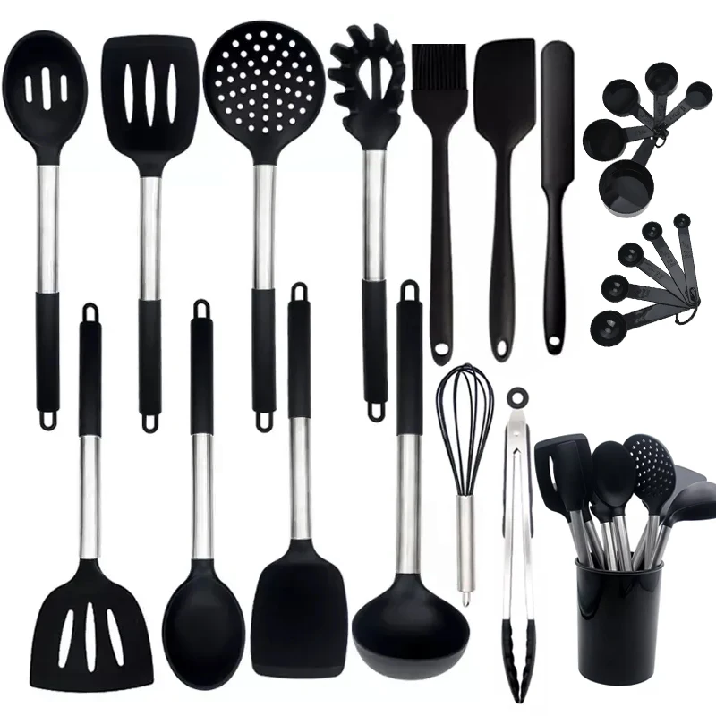 Home and Kitchen Eco Friendly Custom Kitchens Utensils Set Cocina Silicone Kitchen Cooking Utensils Set For Stainless Steel