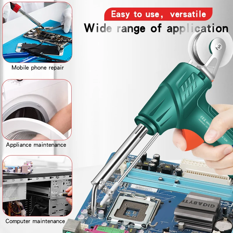 Portable hand held soldering gun Industrial convenient hand held automatic tin gun External heated soldering iron gun