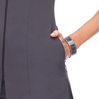 Customized Salon workwear zipper tunic spa uniform scrubs uniforms sets fashionable zip scrub