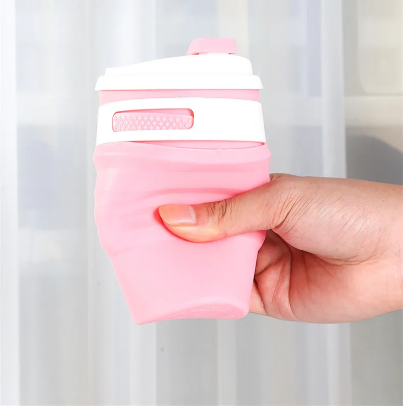 Selling Custom Fashion Foldable Travel Water Bottle Famous Folding Silicone Cold And Hot Coffee Milk Tea Beer Beverage Cup