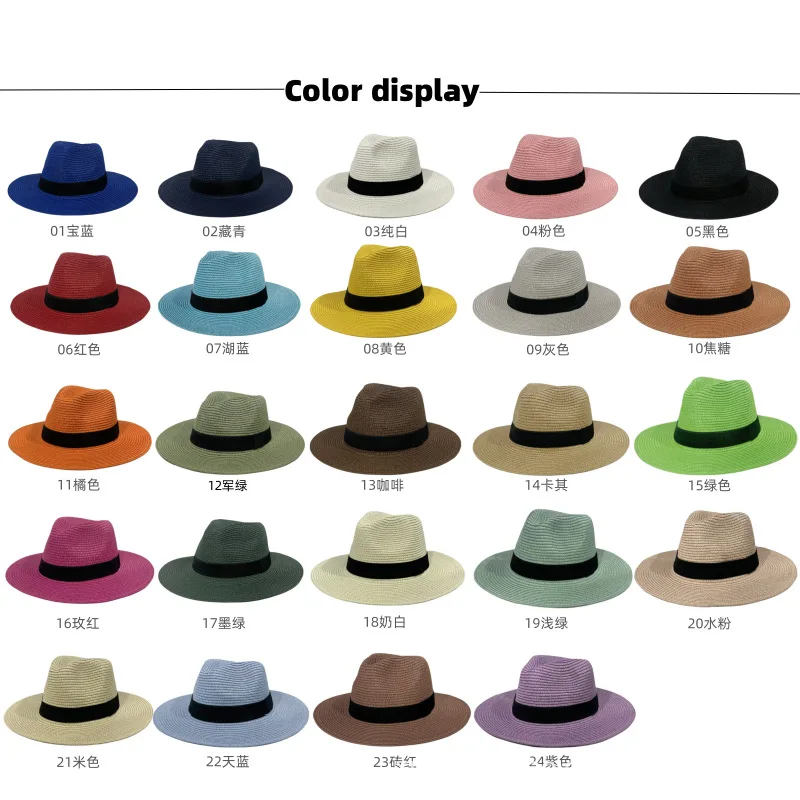 2024 new Women Summer Sun Beach Cowboy Cheap Wholesale Men Fedora Panama Straw Hat