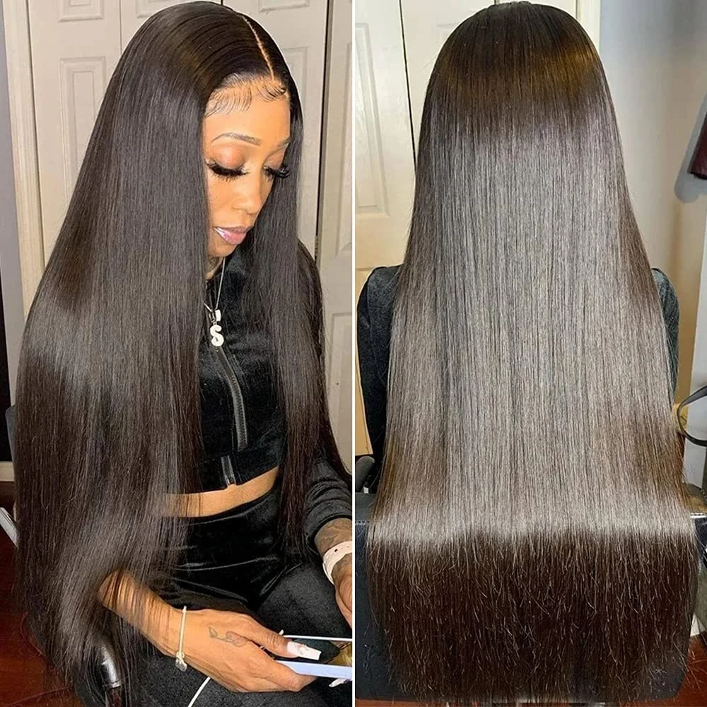 Foxen 10a 12a Bone Straight Human Hair Wig 13x4 13x6 HD Lace Frontal Wig Raw Indian Hair Swiss Lace Front Wigs For Black Women