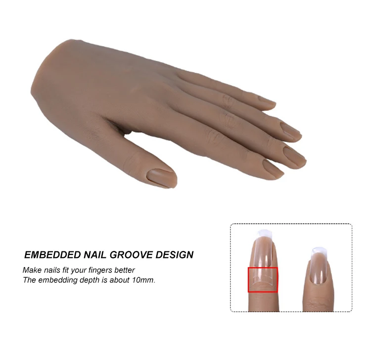 Тренировки искусства ногтя ручной жуткая Реалистичная силиконовая Стразы для ногтей для рук для обучения нанесению акрила практики