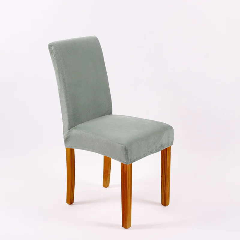 Four season universal plush thick warm pure color elastic chair cover simple and comfortable multi-color half pack chair cover