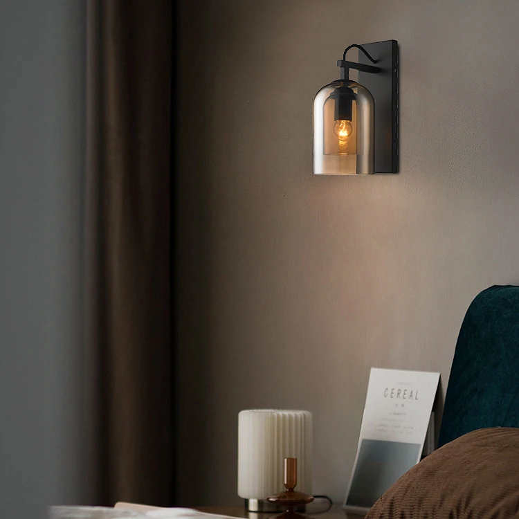 DLSSLIGHTING Glass Metal E27 Fixture Design Wall Lights For Home Decor Living Room Decoration Modern Led Wall Lamp