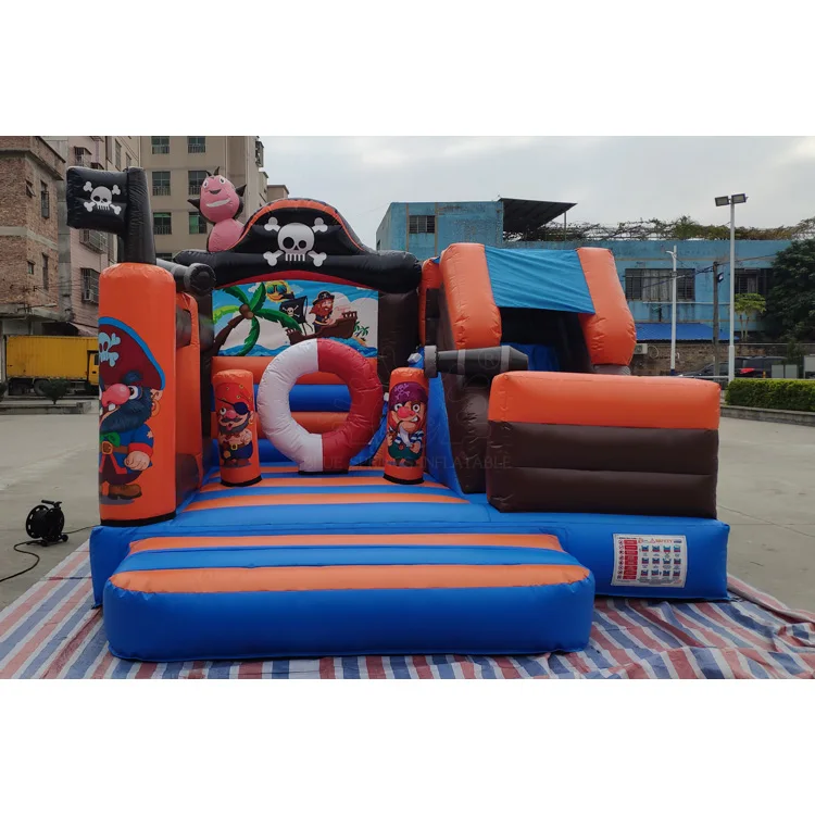 Blue Springs inflatable castles, pirate inflatable bounce house with slide for sale
