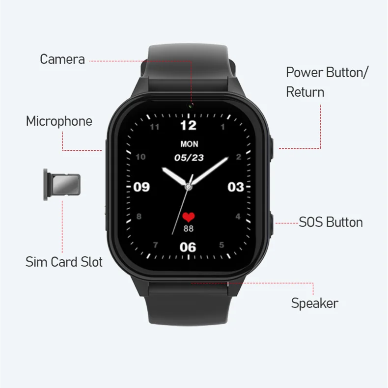 Kid watches 2023 top seller 4G Kid Wearable Devices D1watsapp included New Generation Big 1.85' screen Kids watch