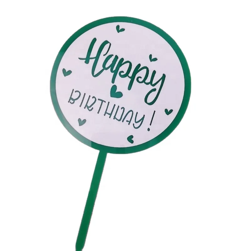 Candy color double layer DIY acrylic cake topper birthday cake topper