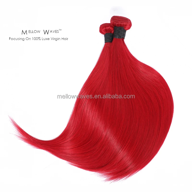 
Mellow Waves high quality Burgundy Human Hair Bundles 100% Virgin Hair Silky Straight Hair Weaves for black women 
